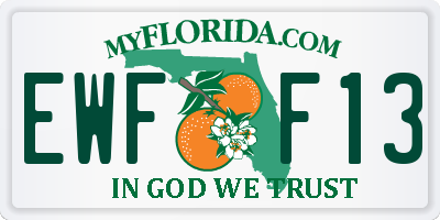 FL license plate EWFF13