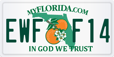 FL license plate EWFF14