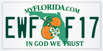 FL license plate EWFF17