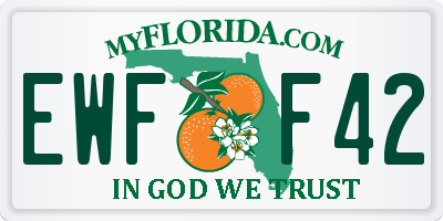 FL license plate EWFF42