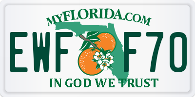 FL license plate EWFF70