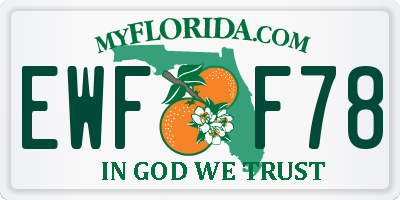 FL license plate EWFF78