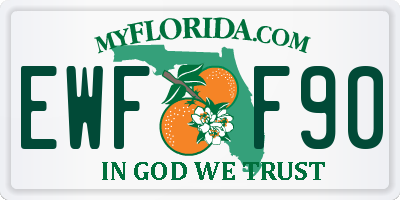 FL license plate EWFF90