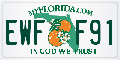 FL license plate EWFF91