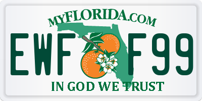 FL license plate EWFF99