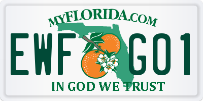 FL license plate EWFG01