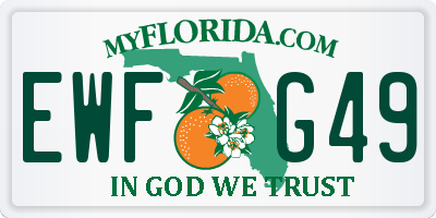 FL license plate EWFG49