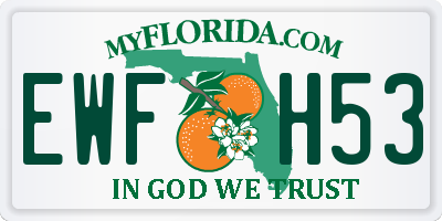 FL license plate EWFH53