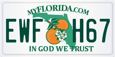 FL license plate EWFH67
