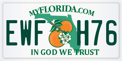 FL license plate EWFH76