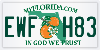 FL license plate EWFH83