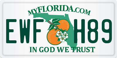 FL license plate EWFH89