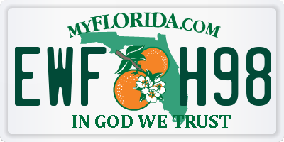FL license plate EWFH98