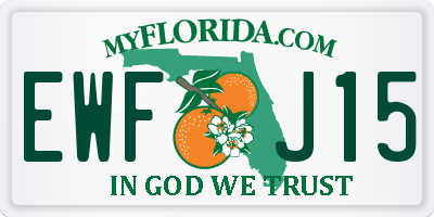 FL license plate EWFJ15