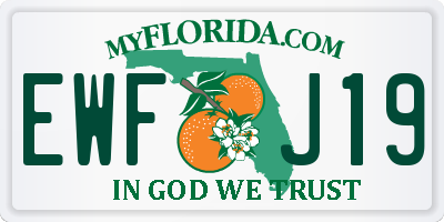 FL license plate EWFJ19