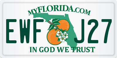 FL license plate EWFJ27