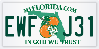 FL license plate EWFJ31