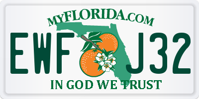 FL license plate EWFJ32