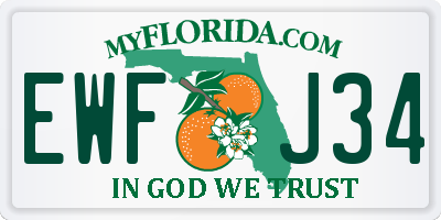 FL license plate EWFJ34