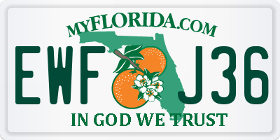 FL license plate EWFJ36