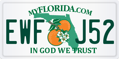 FL license plate EWFJ52
