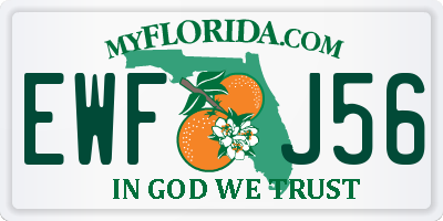 FL license plate EWFJ56