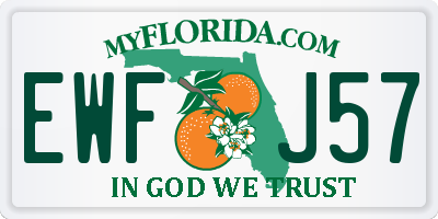 FL license plate EWFJ57