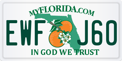 FL license plate EWFJ60