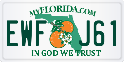 FL license plate EWFJ61