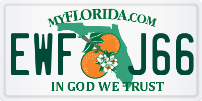 FL license plate EWFJ66