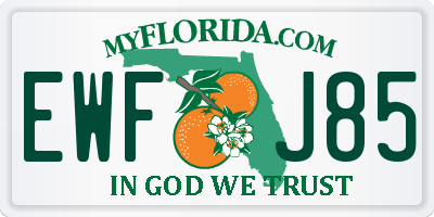 FL license plate EWFJ85