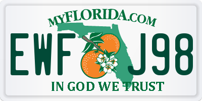 FL license plate EWFJ98