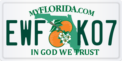 FL license plate EWFK07