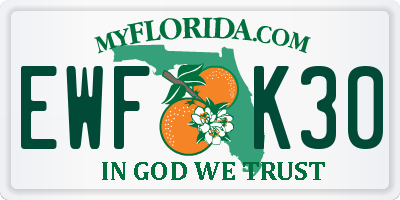 FL license plate EWFK30