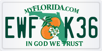 FL license plate EWFK36