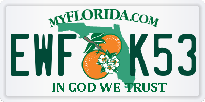FL license plate EWFK53