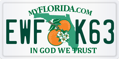 FL license plate EWFK63