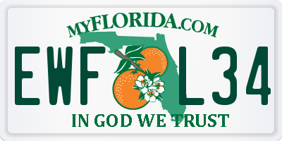 FL license plate EWFL34