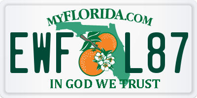 FL license plate EWFL87