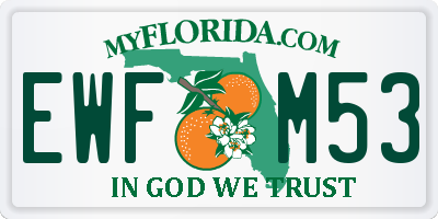 FL license plate EWFM53