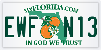 FL license plate EWFN13