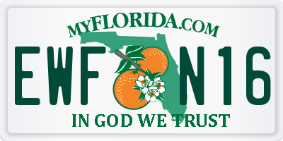 FL license plate EWFN16
