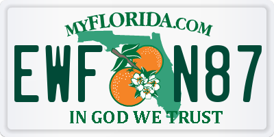 FL license plate EWFN87
