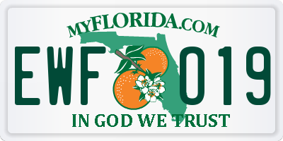 FL license plate EWFO19