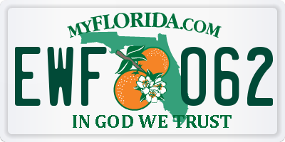 FL license plate EWFO62