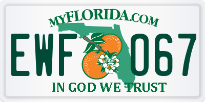 FL license plate EWFO67