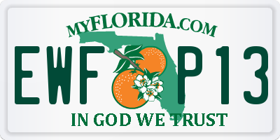 FL license plate EWFP13