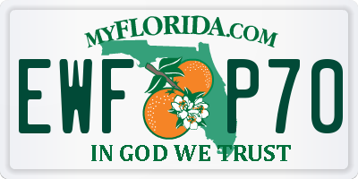 FL license plate EWFP70