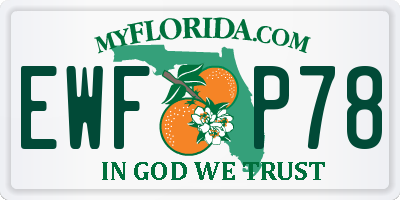 FL license plate EWFP78