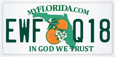 FL license plate EWFQ18